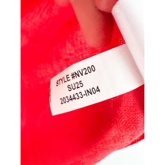 Madewell | NWT Resort-Collar Shirt in 100% Linen in Festival Red | Sz S - Picture 7 of 8